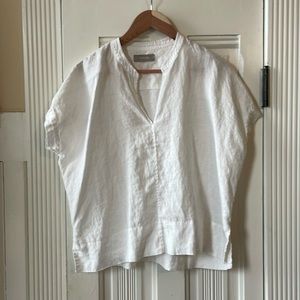 Everlane Linen Drape Cropoed Top, Size 8, White